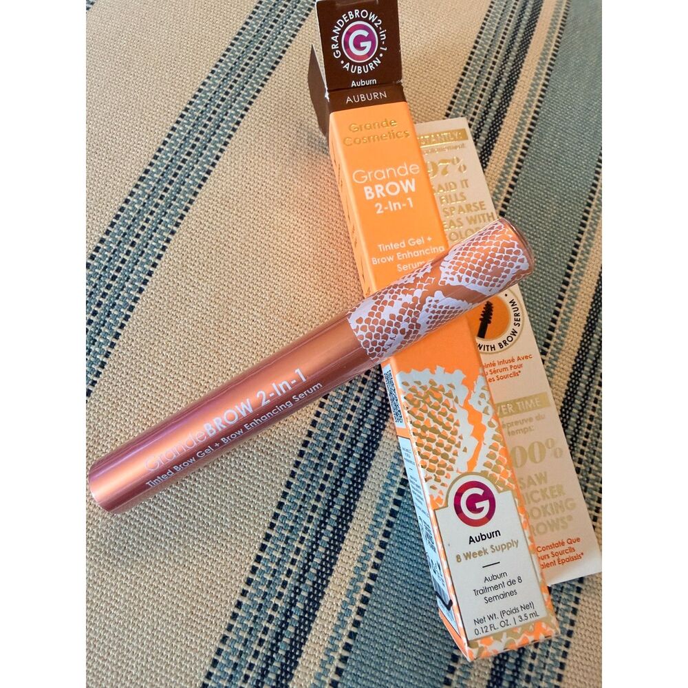 NIB Grande Cosmetics GrandeBROW 2-In-1 in Auburn Tinted Gel